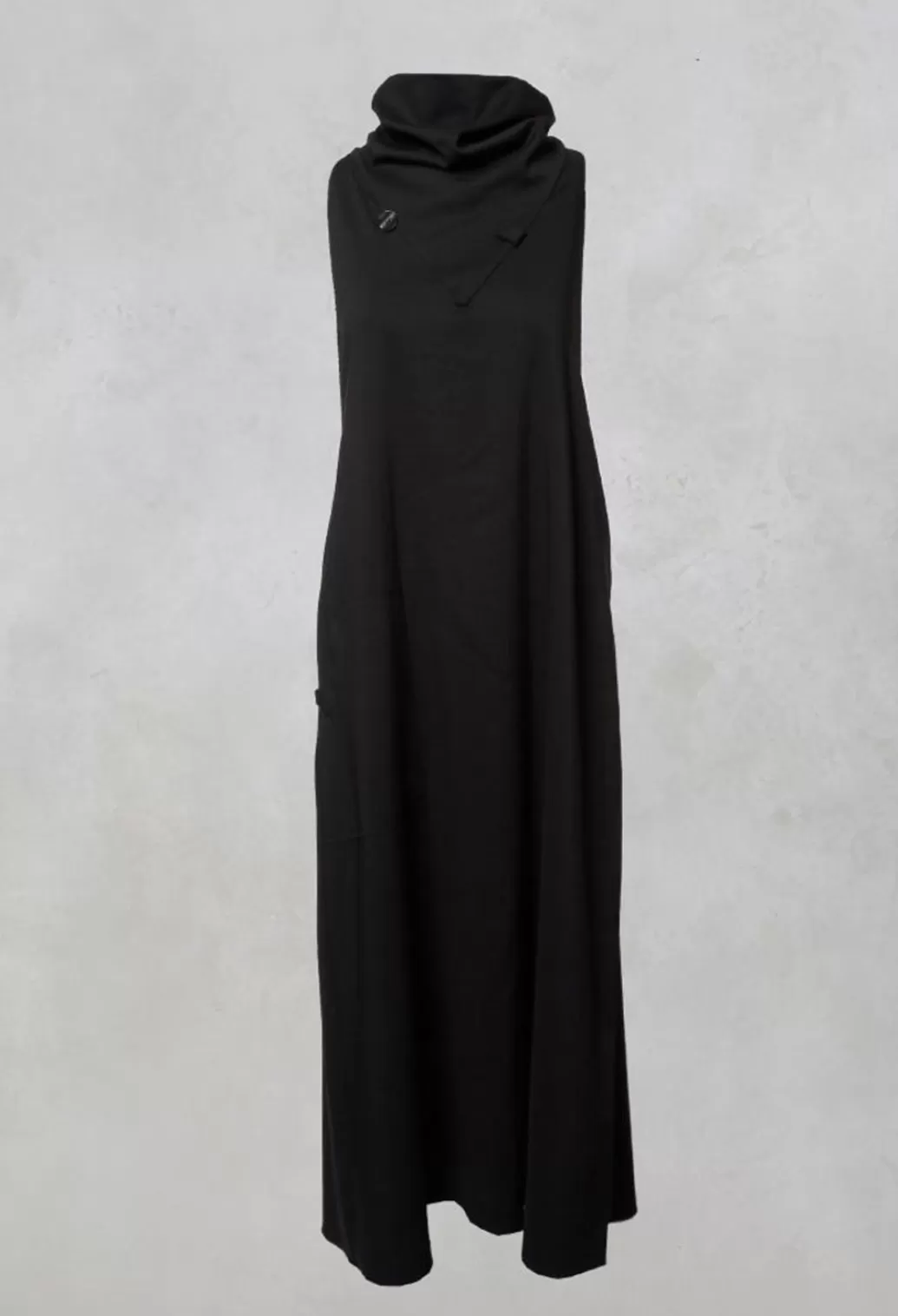 Dresses^Crea Concept Long Backless Woven Dress With Collar In Black