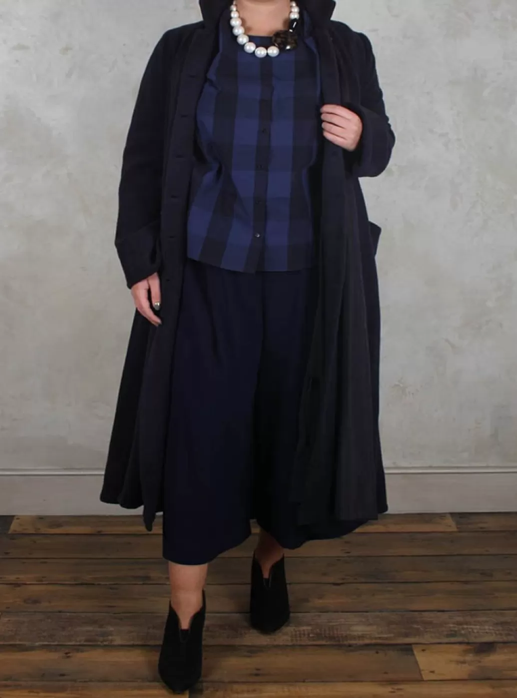 Coats^Les Filles d'Ailleurs Long Coat With Attached Ties In Blue