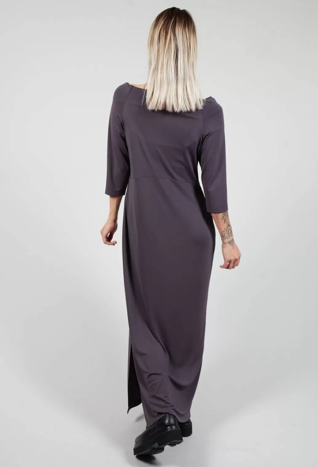 Dresses^Xenia Design Long Dress With Three Quarter Length Sleeves In Dark Grey