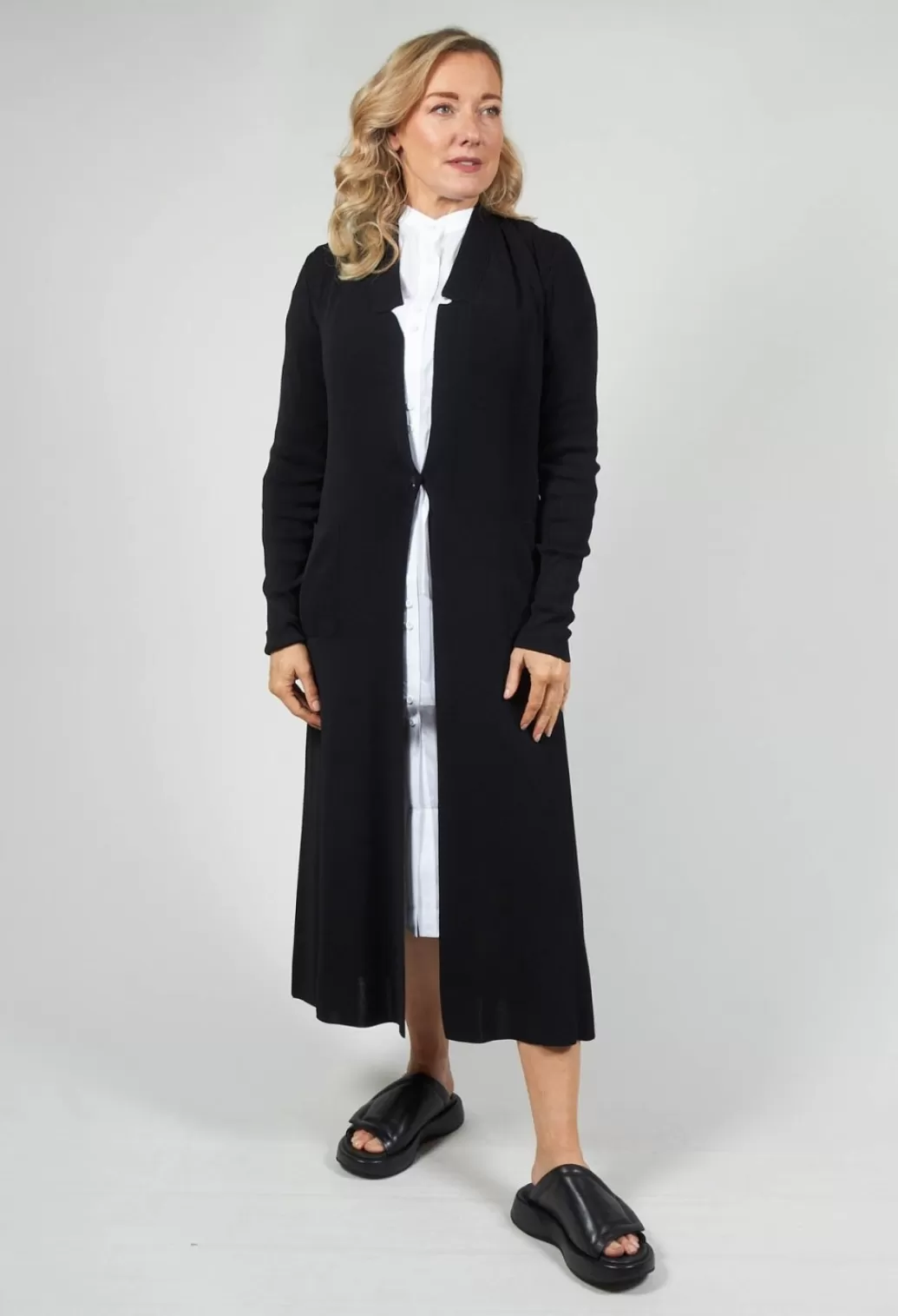 Cardigans^Isabel Benenato Long Knit Cardigan In Black