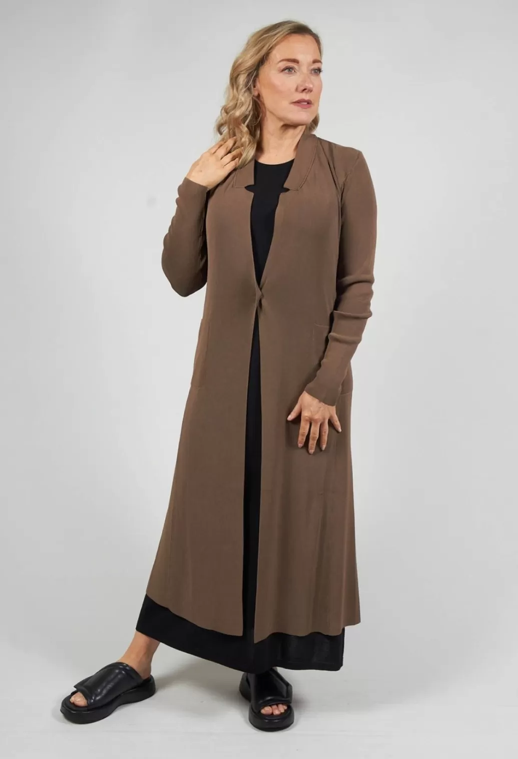 Cardigans^Isabel Benenato Long Knit Cardigan In Soil