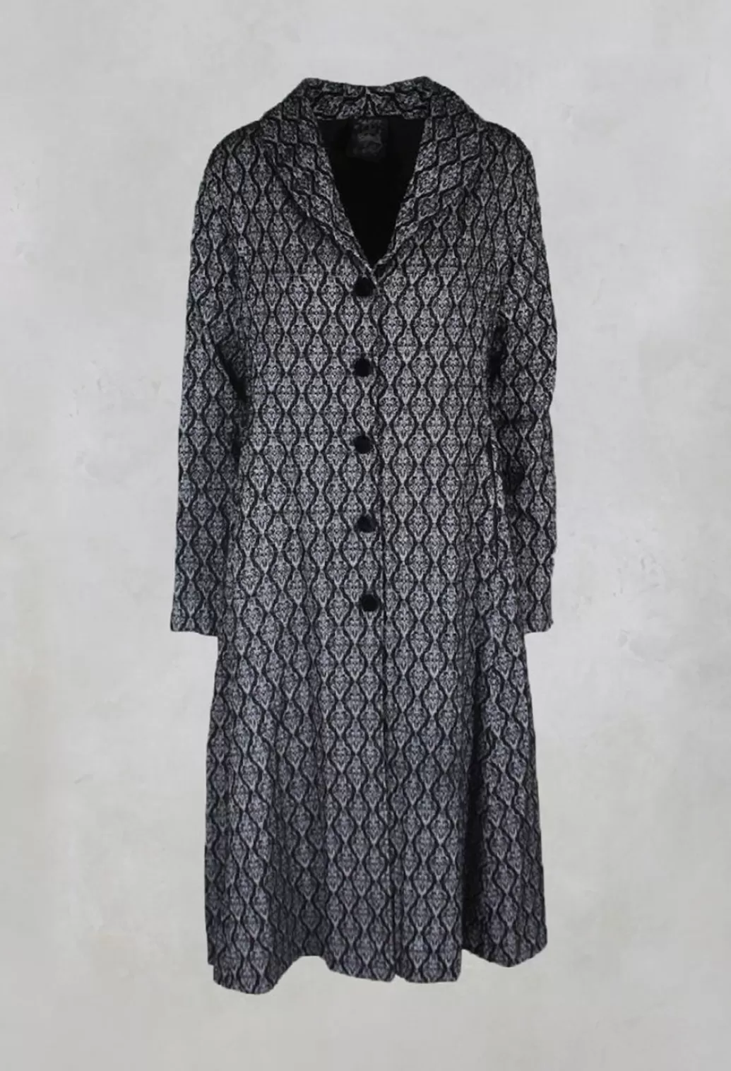 Coats^Out of Xile Long Patterned Coat In Black