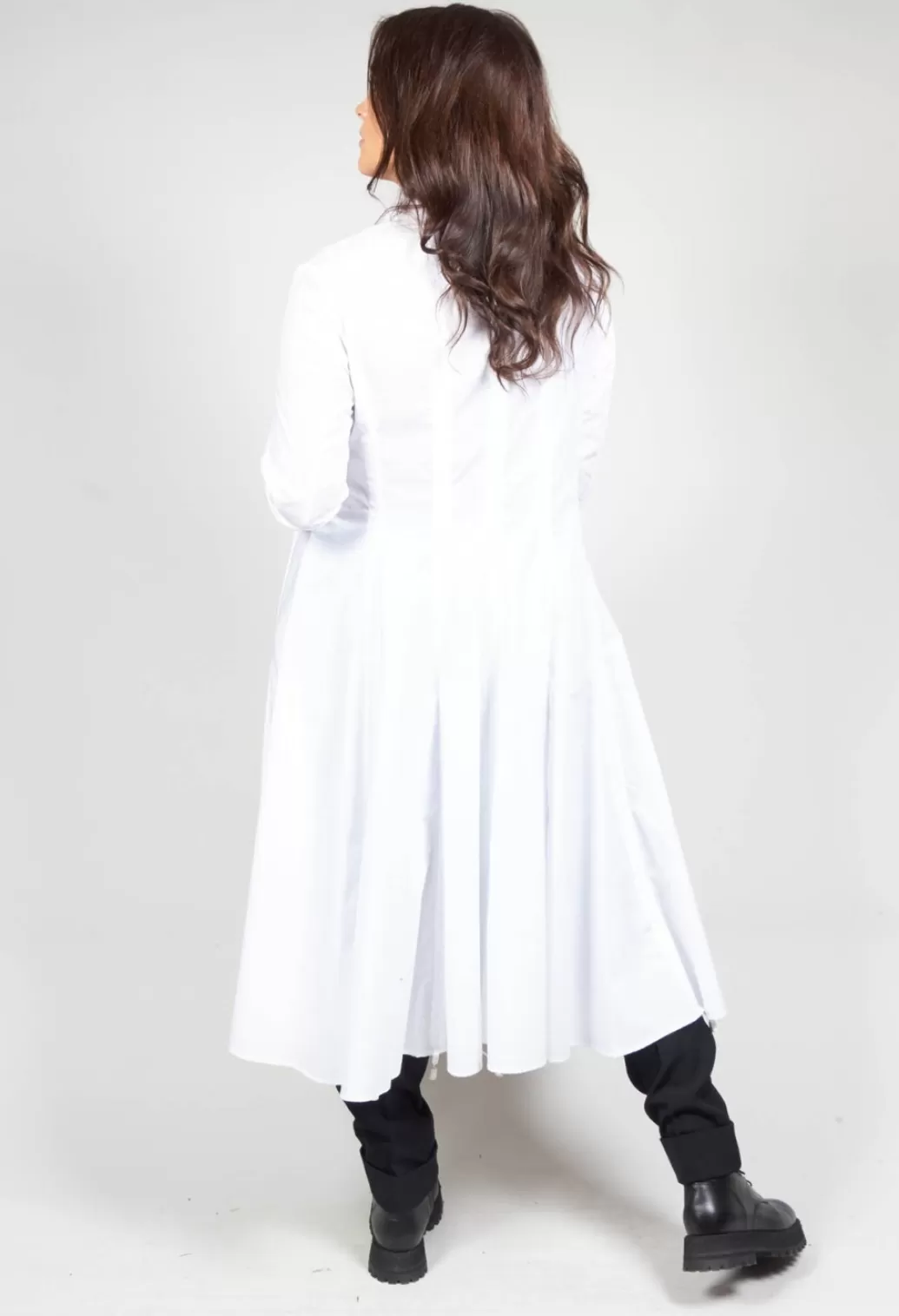 Dresses^Rundholz Mainline Long Shirt Dress With Front And Back Tie Gathers In White