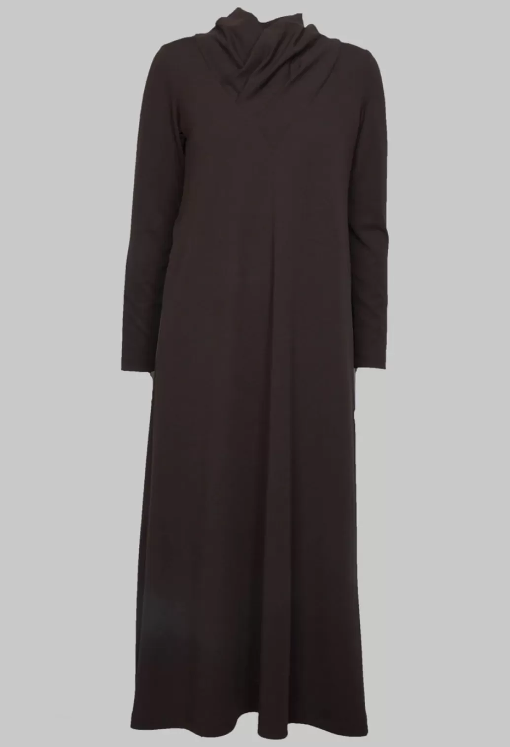 Dresses^Xenia Design Long Sleeve Dress With Asymmetric Seam Detail In Dark Brown