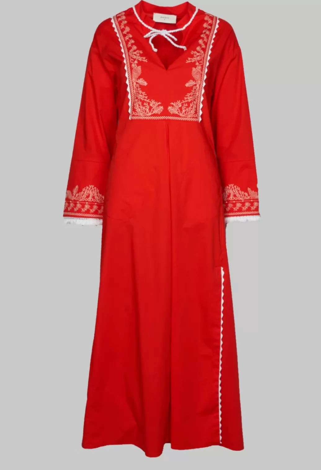 Dresses^Beatrice B Long Sleeve Dress With Embroidery Detail In Red