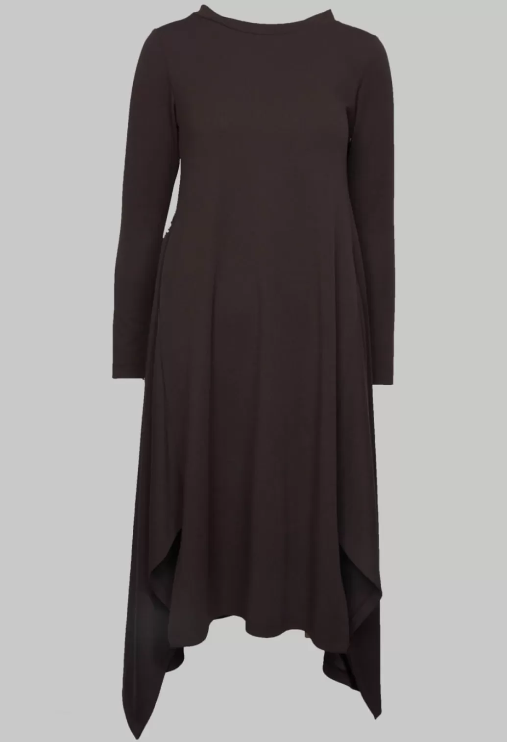 Dresses^Xenia Design Long Sleeve Dress With Front Splits In Dark Brown