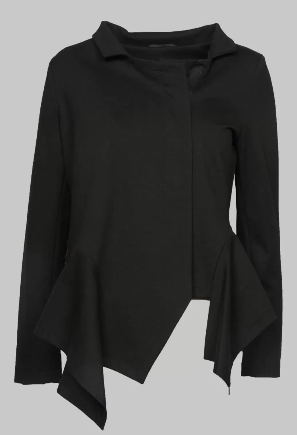 Jackets^Xenia Design Long Sleeve Jacket With Asymmetric Peplum Hem In Black