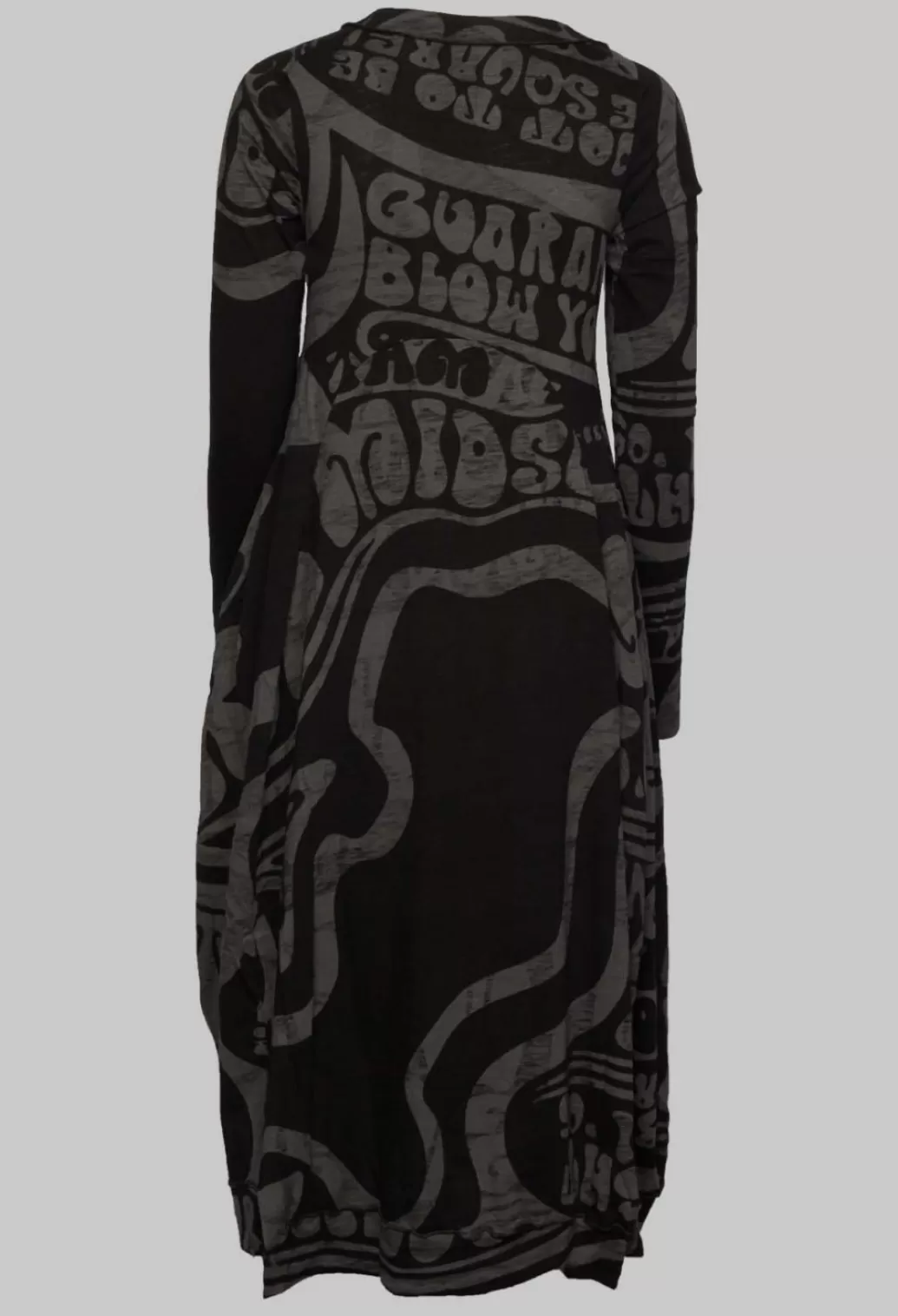Dresses^Rundholz Black Label Long Sleeve Jersey Dress With Fabric Overlay In Black Print