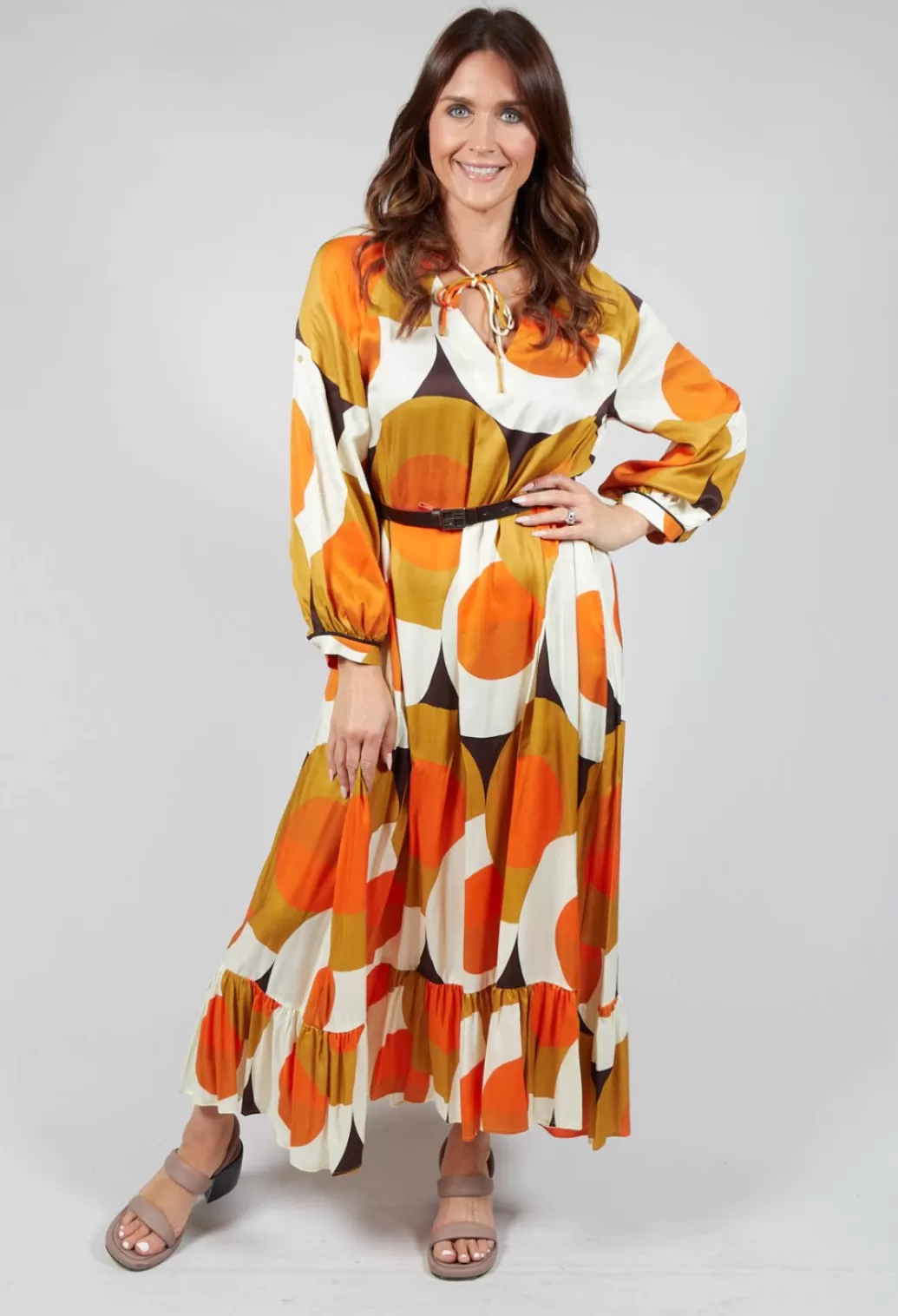 Dresses^Beatrice B Long Sleeve Maxi Dress In Circle Print