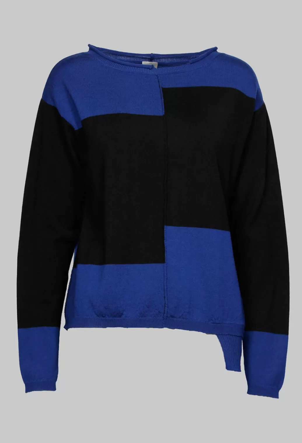 Jumpers^Nijii Long Sleeve Sweater In Royal Blue And Black