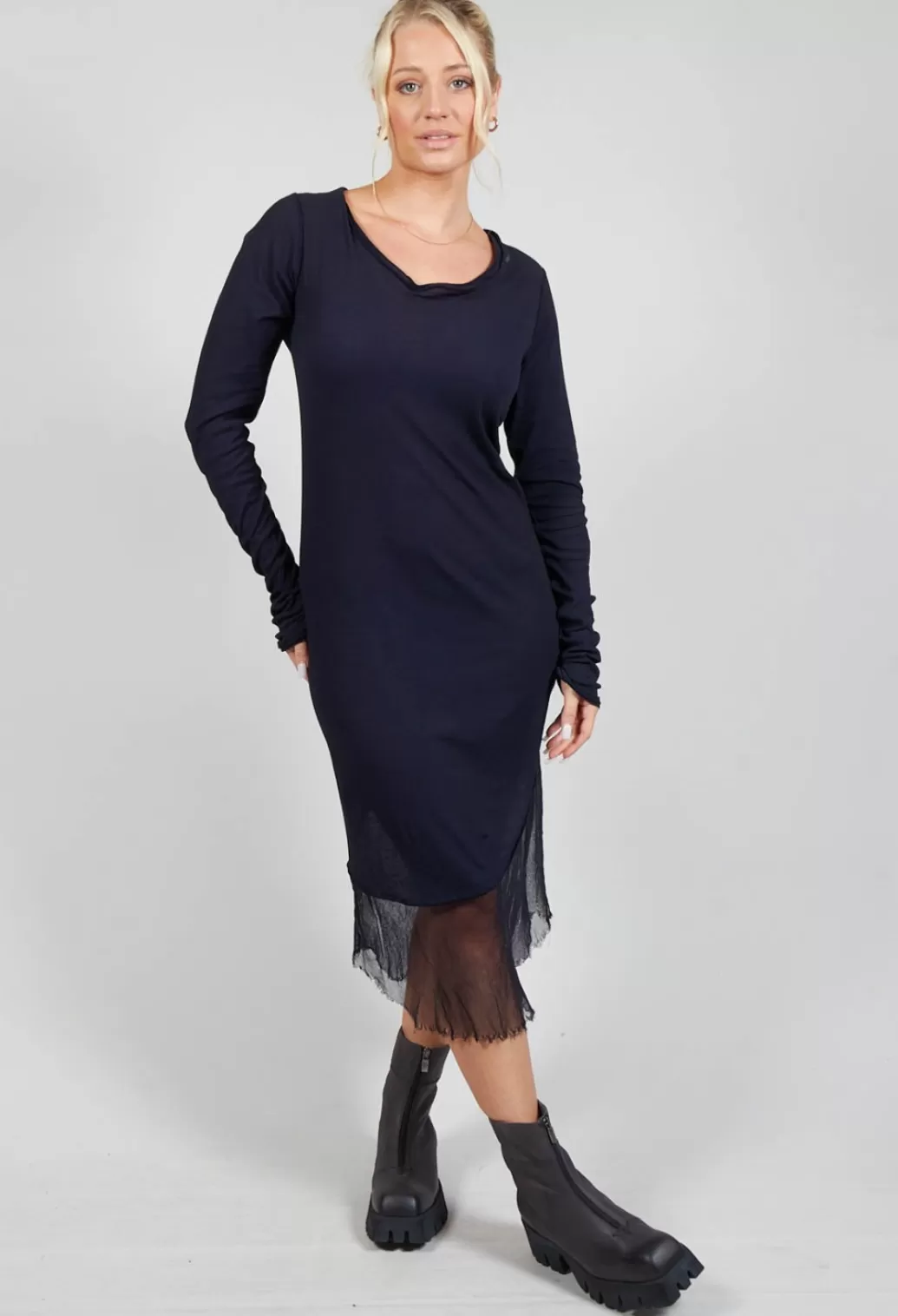 Dresses^Rundholz Dip Long Sleeved Dress With Mesh Lining In Grape Cloud