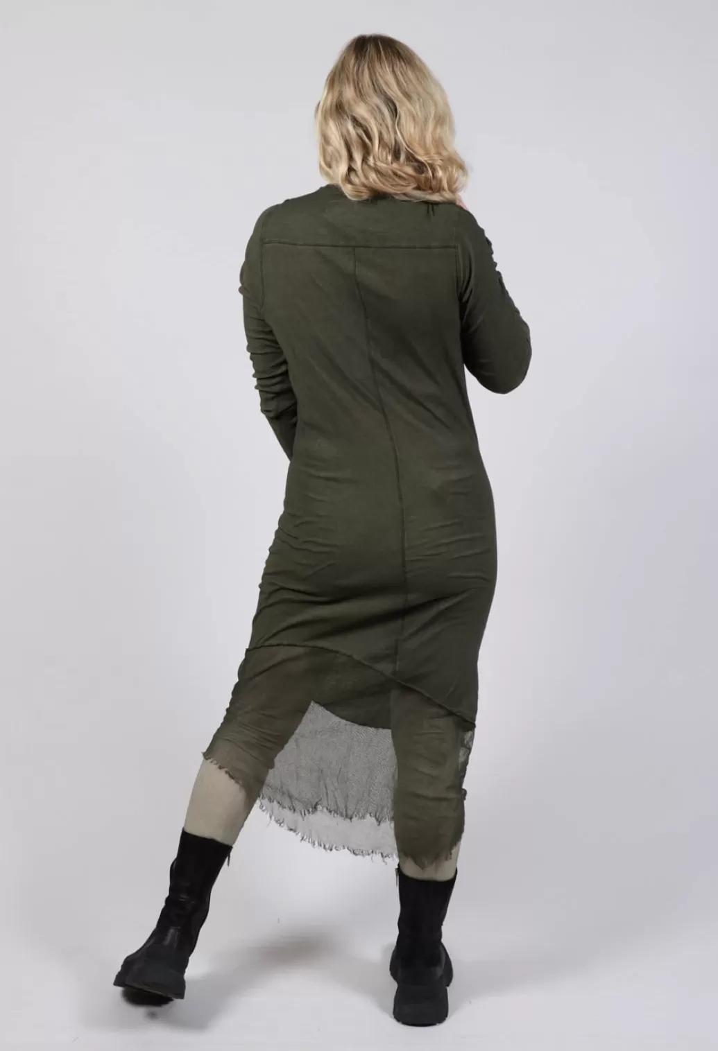 Dresses^Rundholz Dip Long Sleeved Dress With Mesh Lining In Olive Cloud