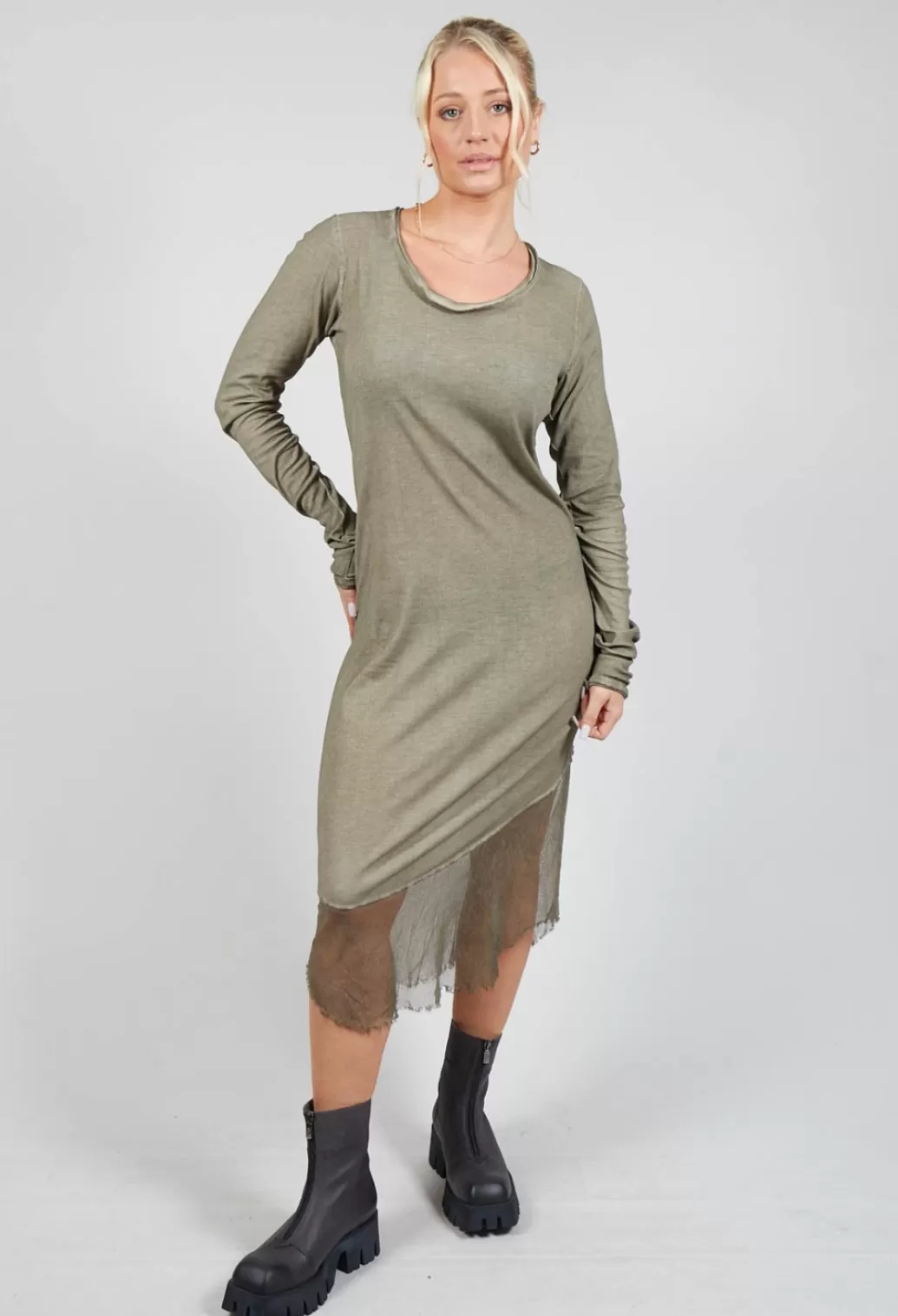 Dresses^Rundholz Dip Long Sleeved Dress With Mesh Lining In Schilf Cloud