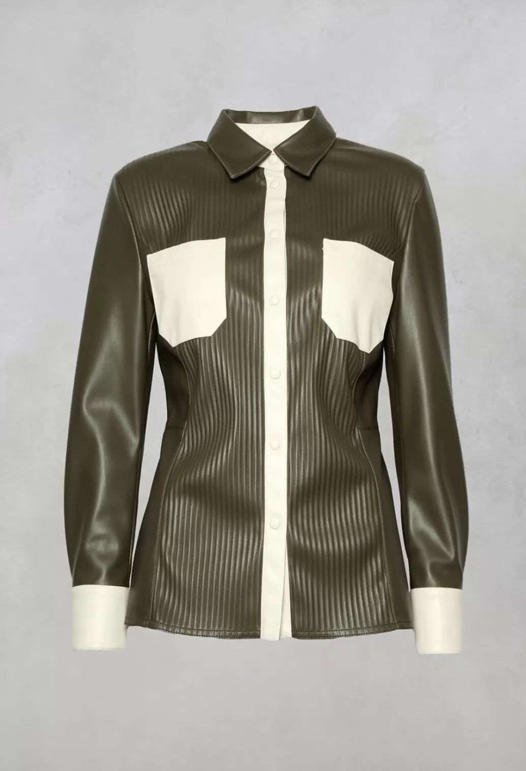 Shirts & Blouses^Beatrice B Long Sleeved Faux Leather Shirt