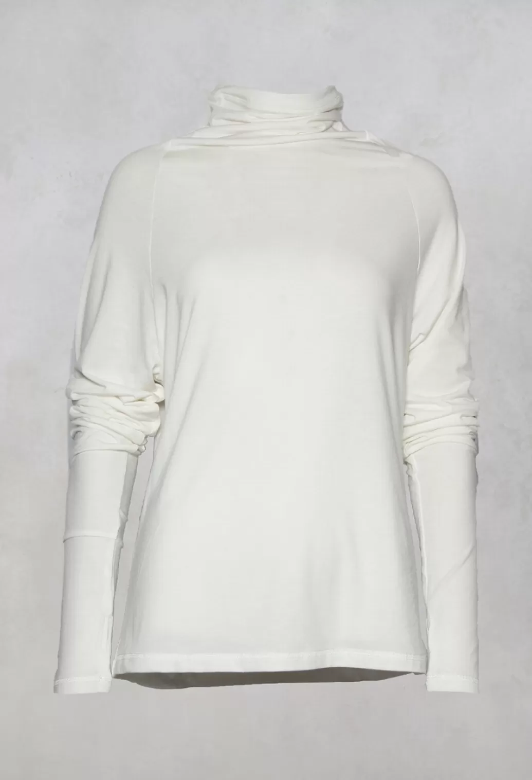 Jumpers^Moyuru Long Sleeved High Neck Jersey Top In White