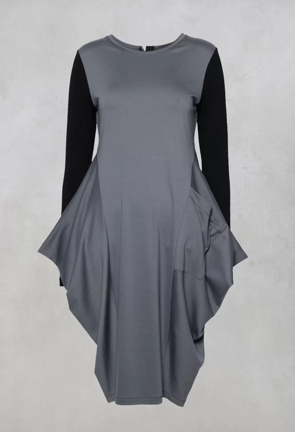 Dresses^Xenia Design Long Sleeved Jersey Blak1 Dress With Back Zip Detail In Grey Black
