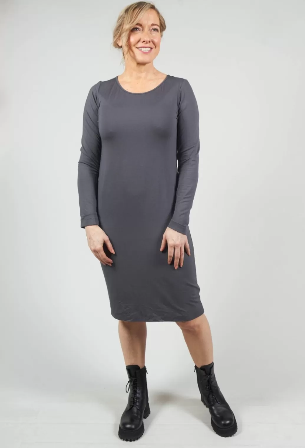 Dresses^Xenia Design Long Sleeved Jersey Dress In Grey