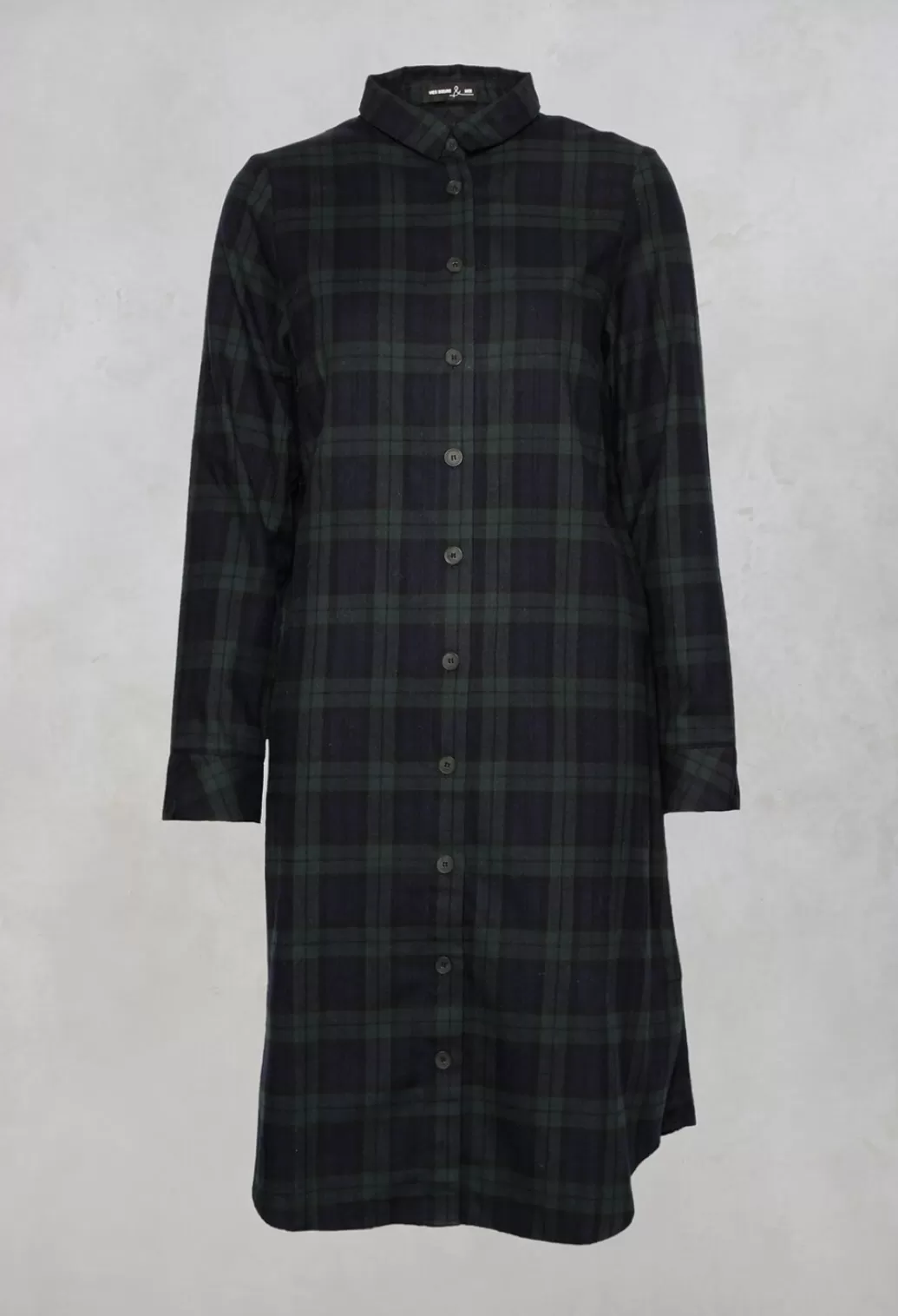 Dresses^Mes Soeurs & Moi Long Sleeved Shirt Dress In Blue / Green Tartan