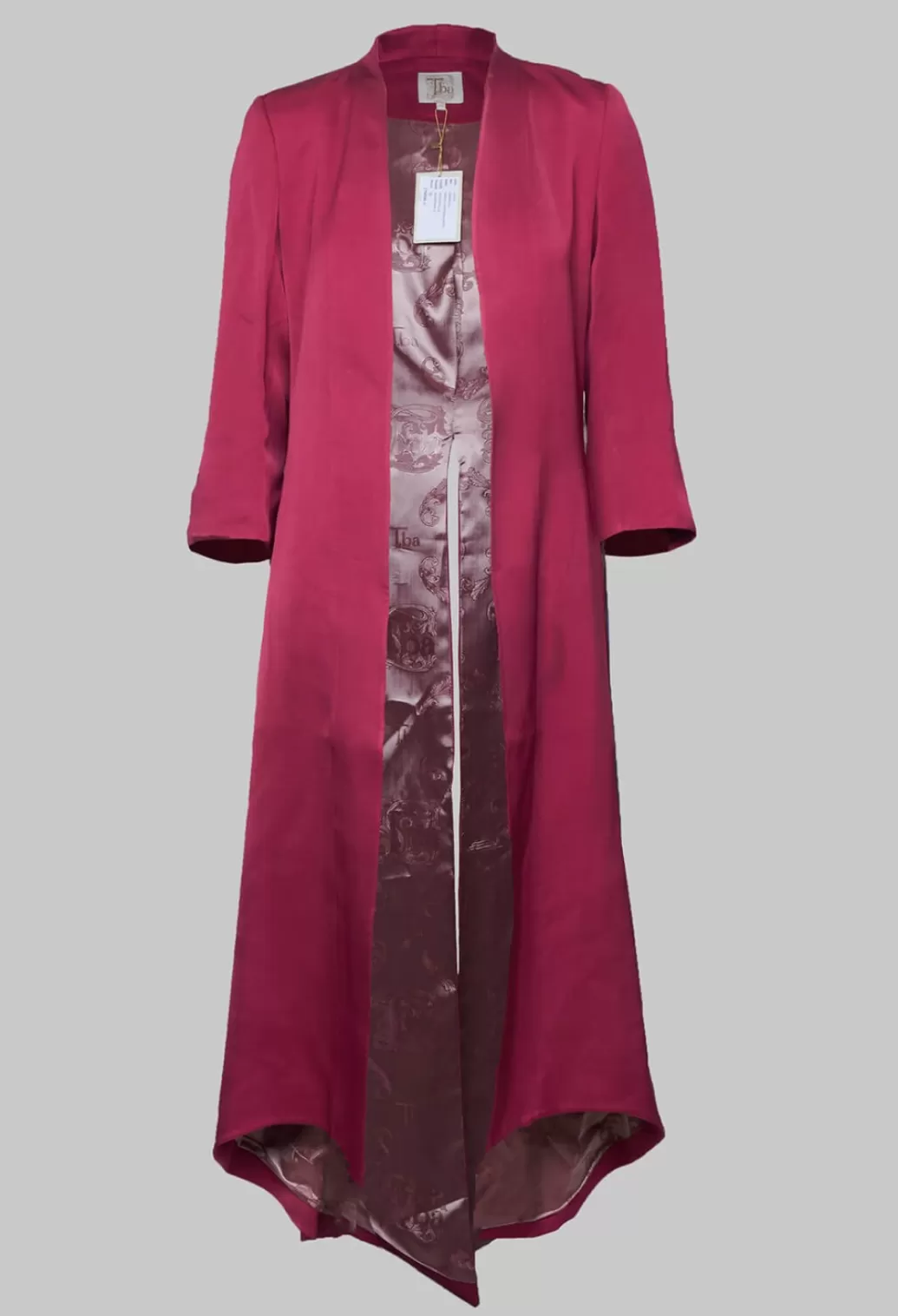 Coats^T.ba Long Tailed Open Front Coat In Bouganville Pink