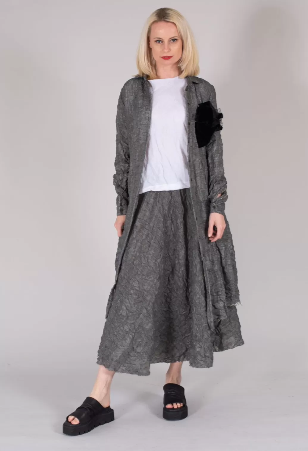 Shirts & Blouses^Marc Point Long Textured Jacket In Grey