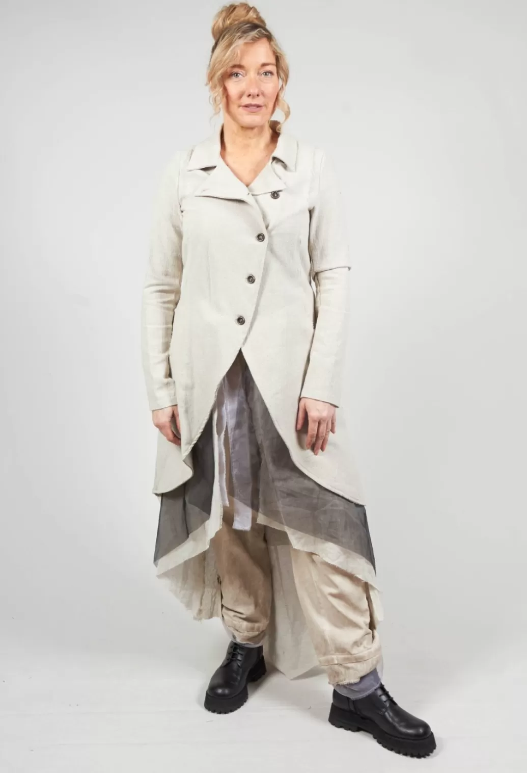 Jackets^Sanctamuerte Longline Layered Jacket In Ecru