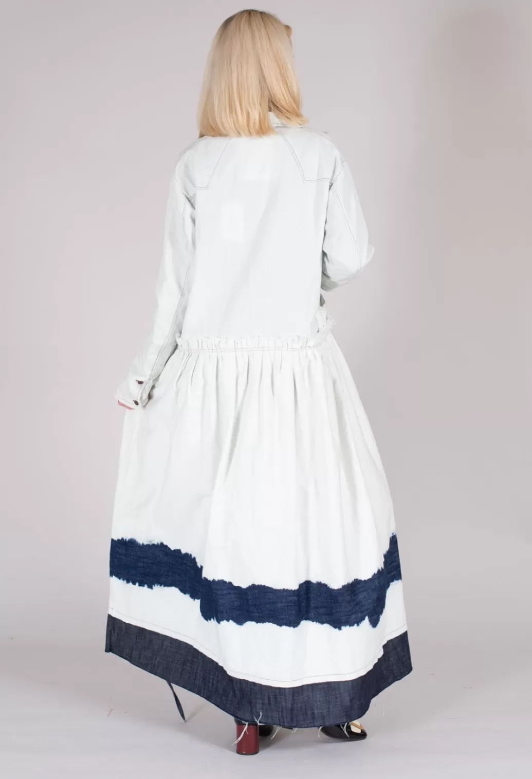 Dresses^Marc Point Longline Shirt Dress In Off White And Blue