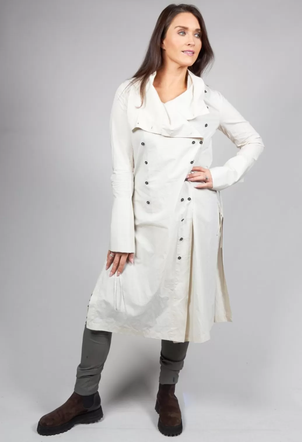 Dresses^Rundholz Mainline Longline Shirt With Asymmetric Buttons In Ivory