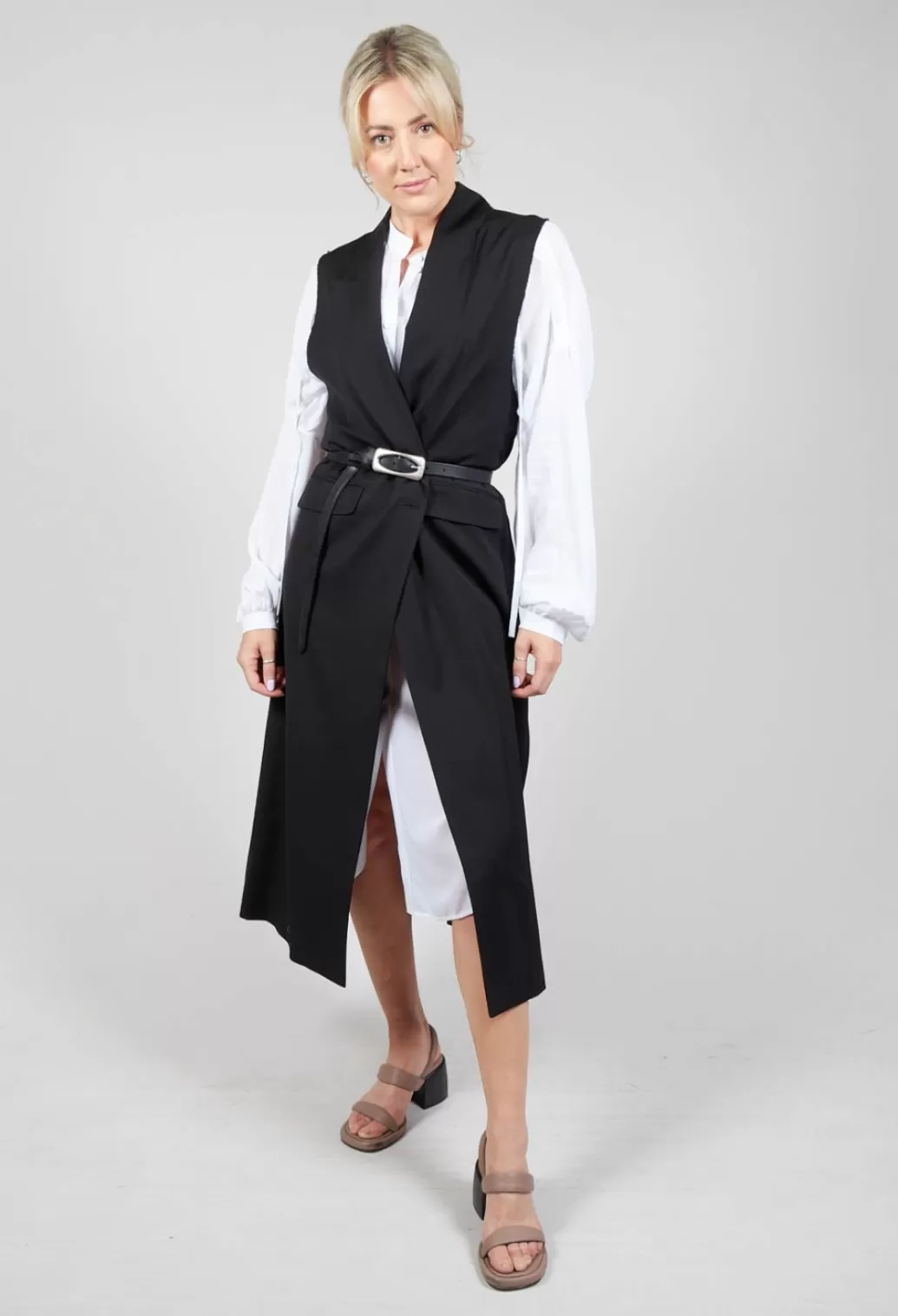 Jackets^Isabel Benenato Longline Waistcoat In Black