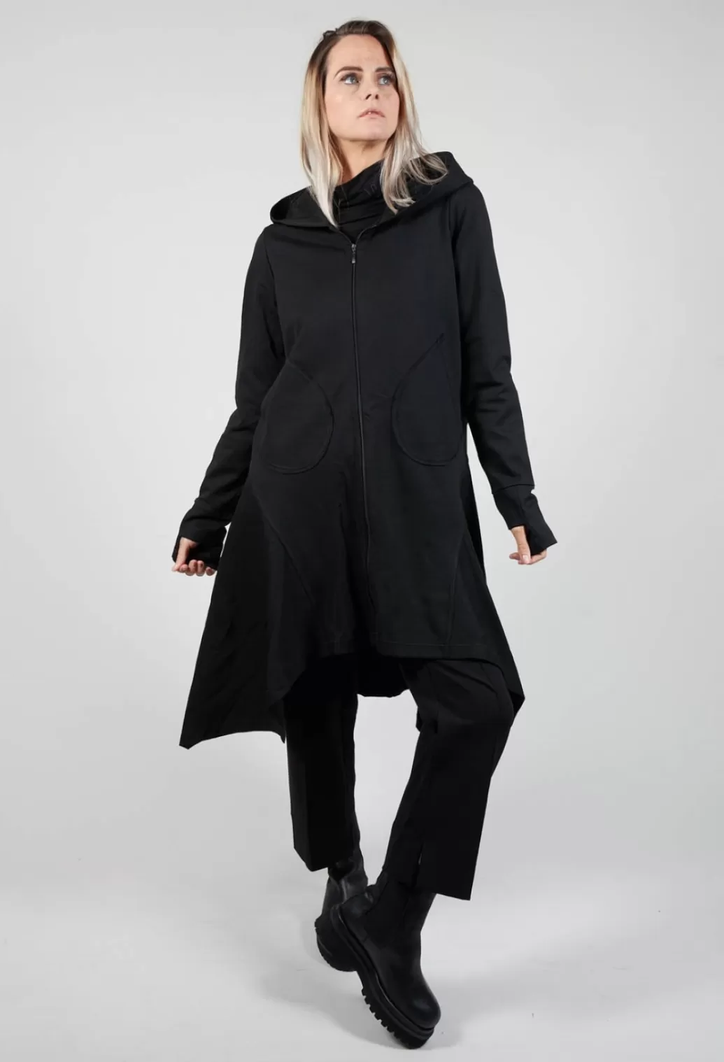 Jackets^Xenia Design Longline Zip Up Jacket In Black