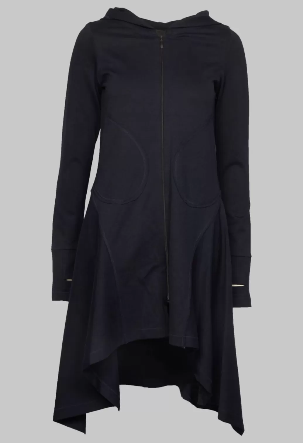 Jackets^Xenia Design Longline Zip Up Jacket In Dark Blue