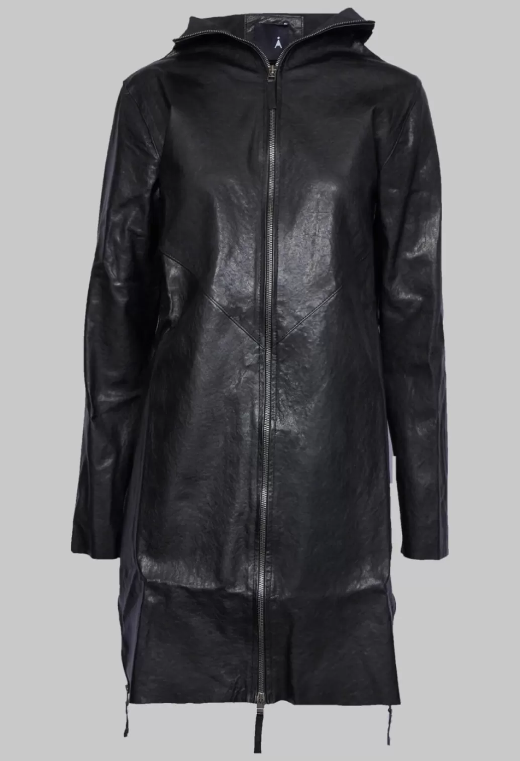 Jackets^Sort Aarhus Longline Zip Up Leather Jacket In Black