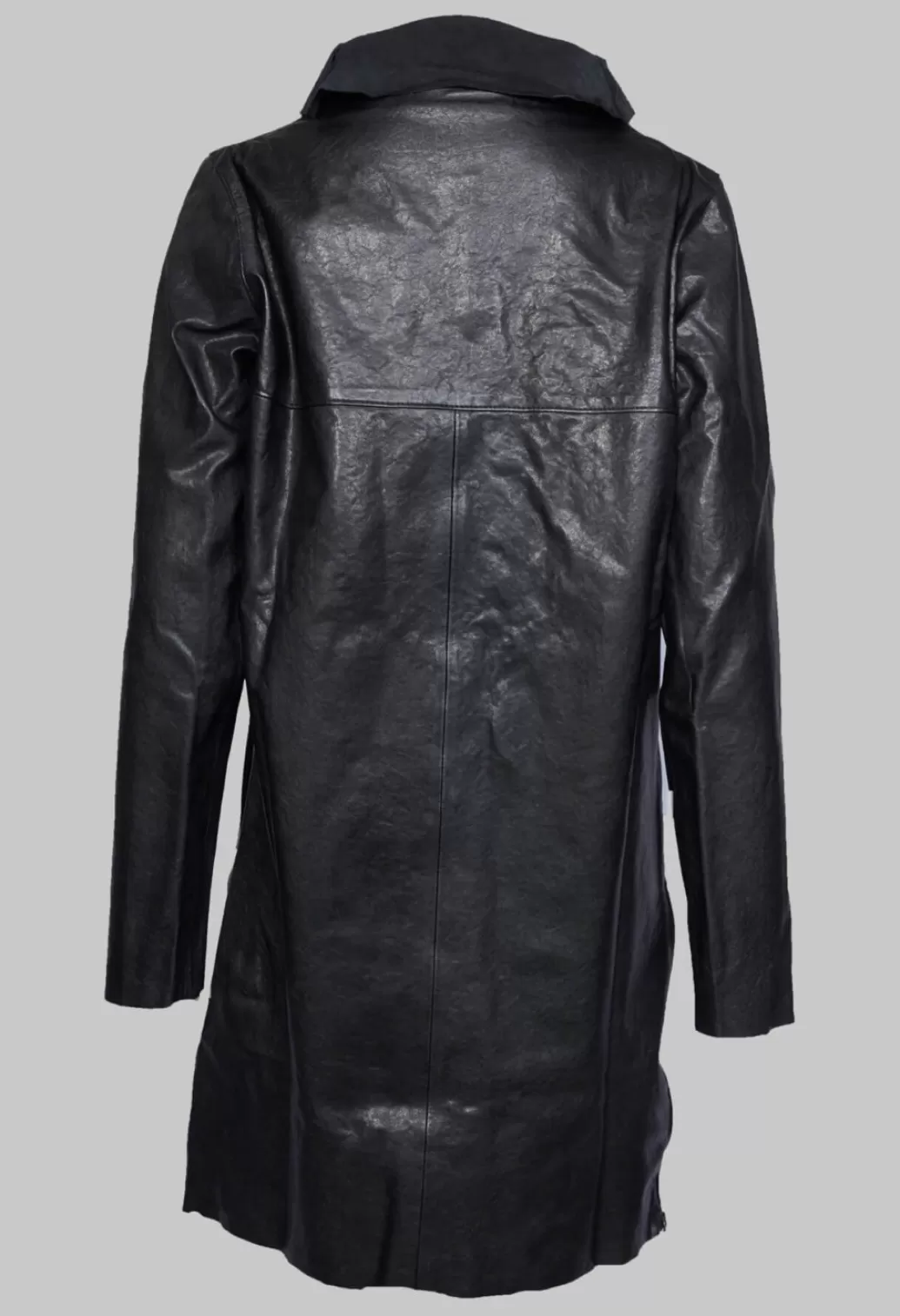 Jackets^Sort Aarhus Longline Zip Up Leather Jacket In Black