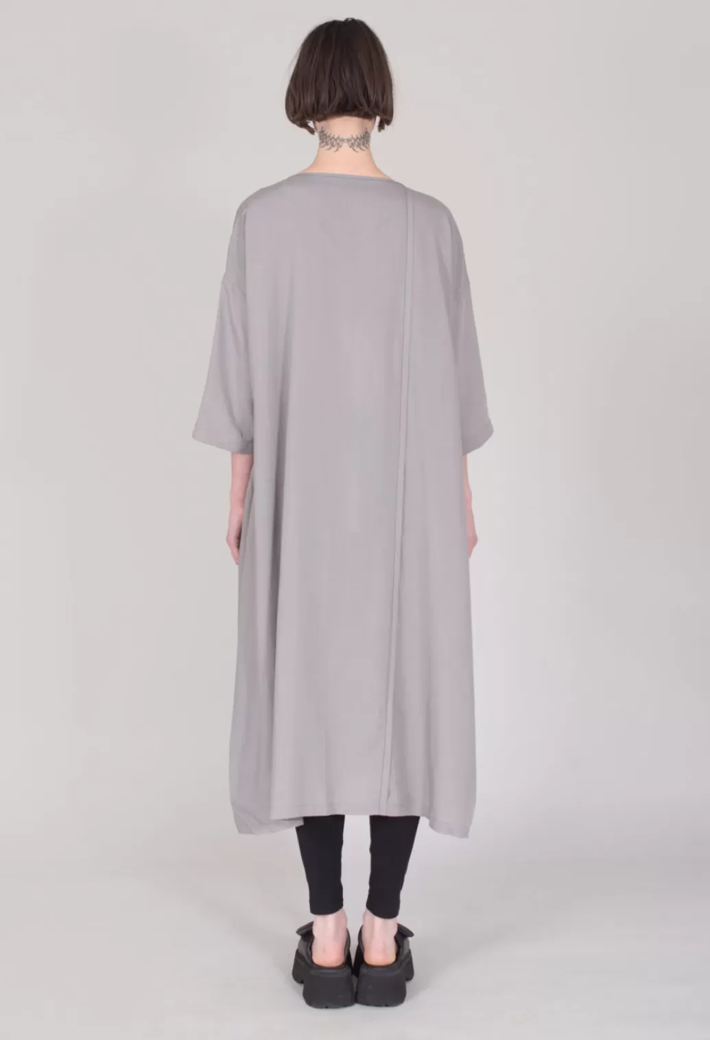 Dresses^Moyuru Loose Fit Dress With Off Centre Pleat Detail In Grey And Navy