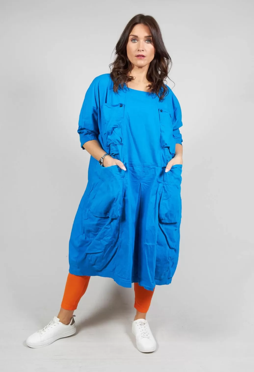Dresses^Rundholz Dip Loose Fit Wide Neck Dress With Large Pockets In Blue