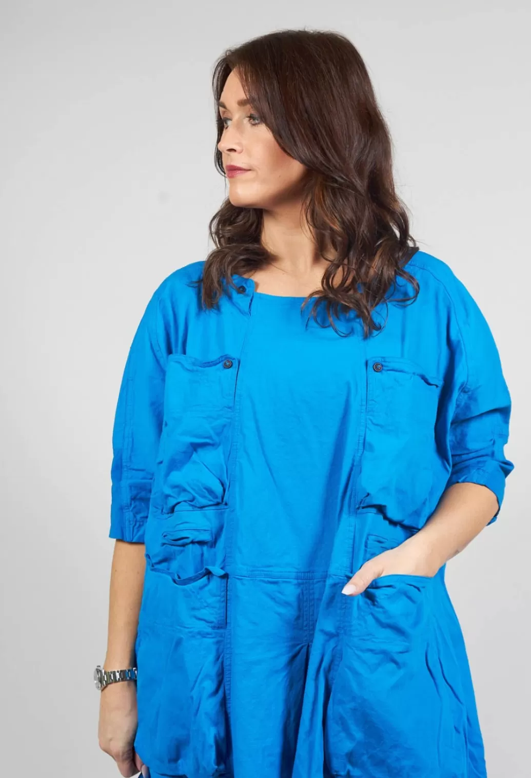 Dresses^Rundholz Dip Loose Fit Wide Neck Dress With Large Pockets In Blue