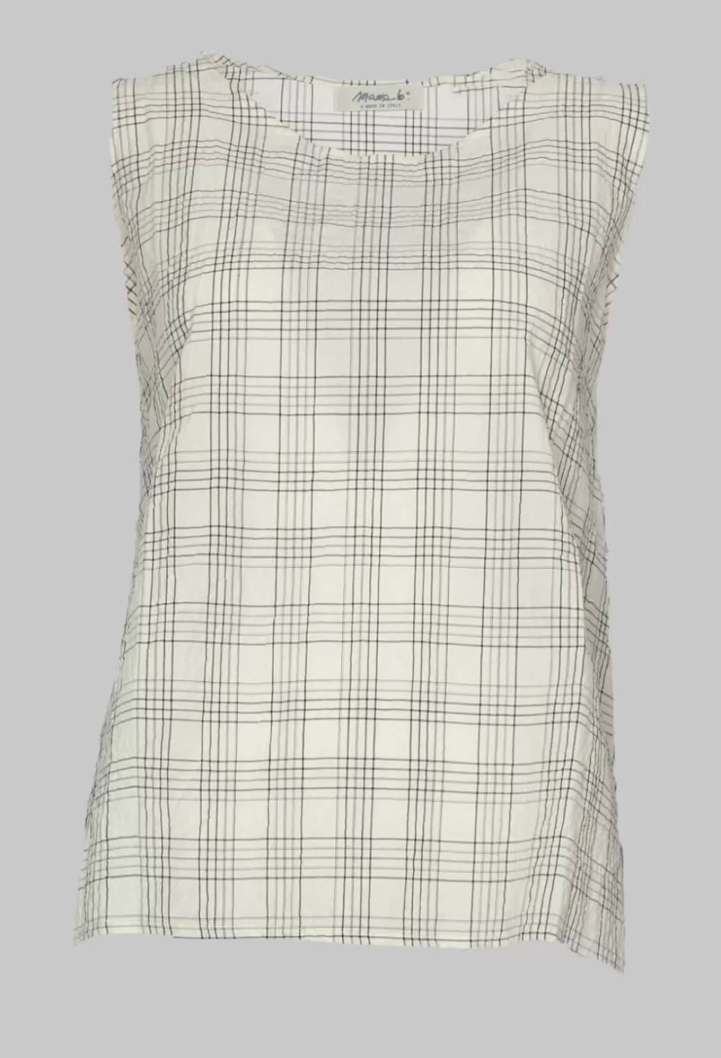 Shirts & Blouses^Mama B Macro G Sleeveless Top In Quadro Nero
