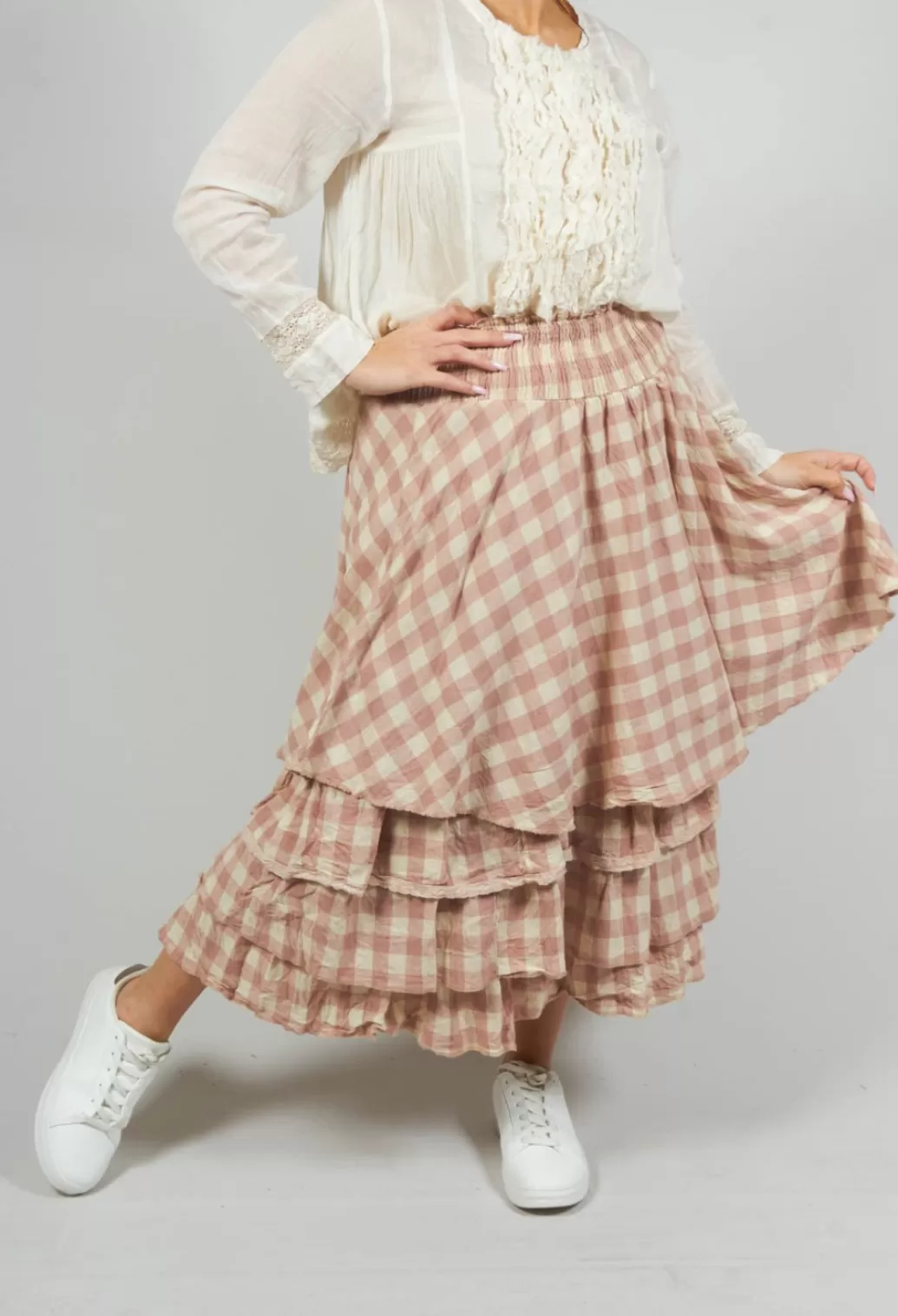 Skirts^Les Ours Madeleine Rustic Skirt In Carreaux Rose