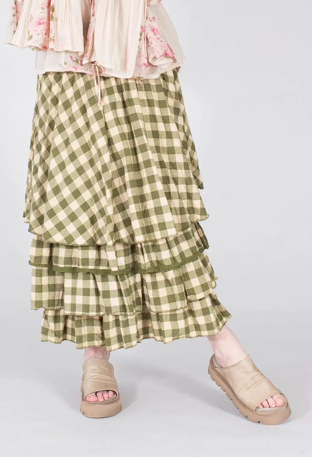 Skirts^Les Ours Madeleine Rustic Skirt In Carreaux Vert