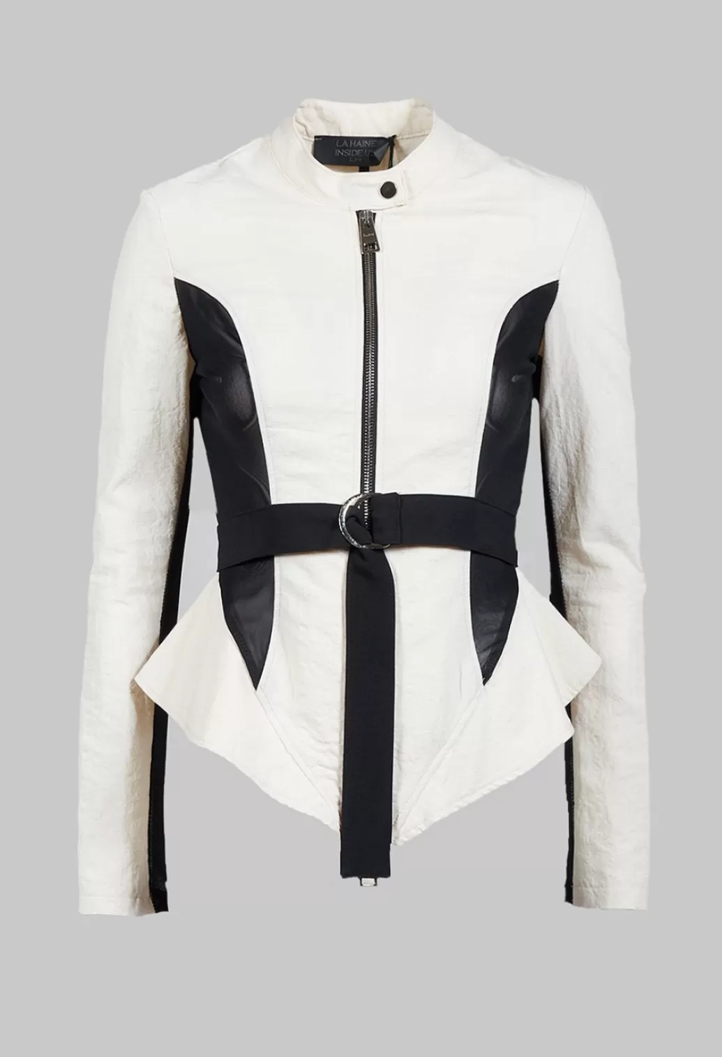 Jackets^La Haine Mesh Panelled Jacket With Belt In Bianco