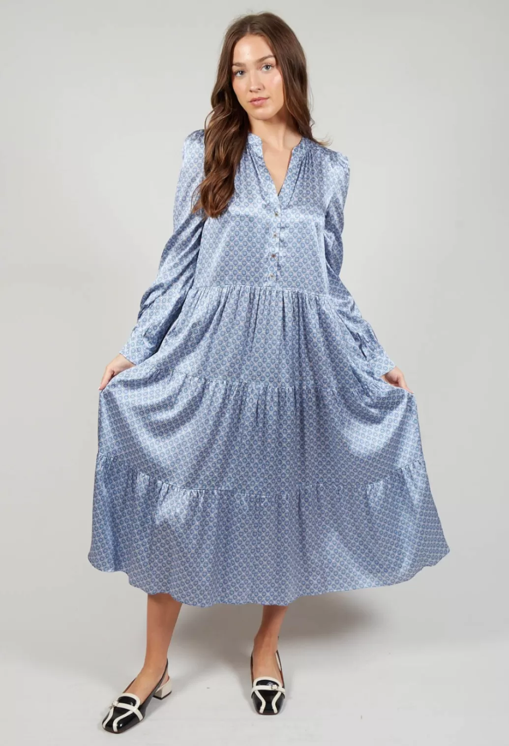 Dresses^Dea Kudibal Midi Dress With Balloon Sleeves In Shells Pacific