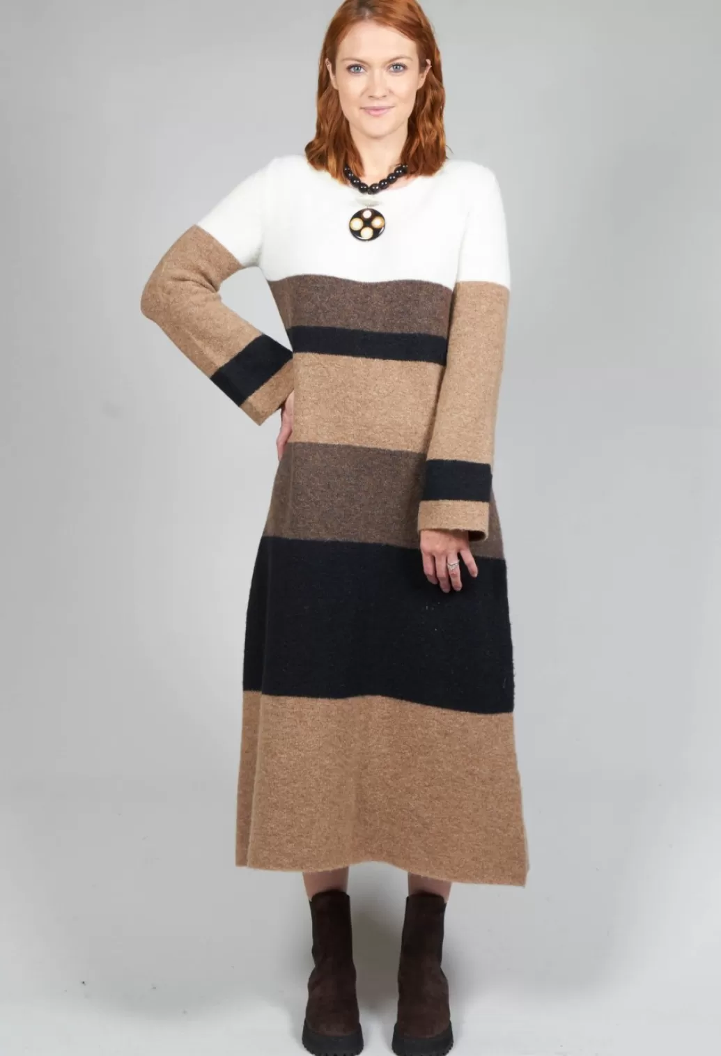 Knitwear^Crea Concept Midi Jumper Dress In Brown