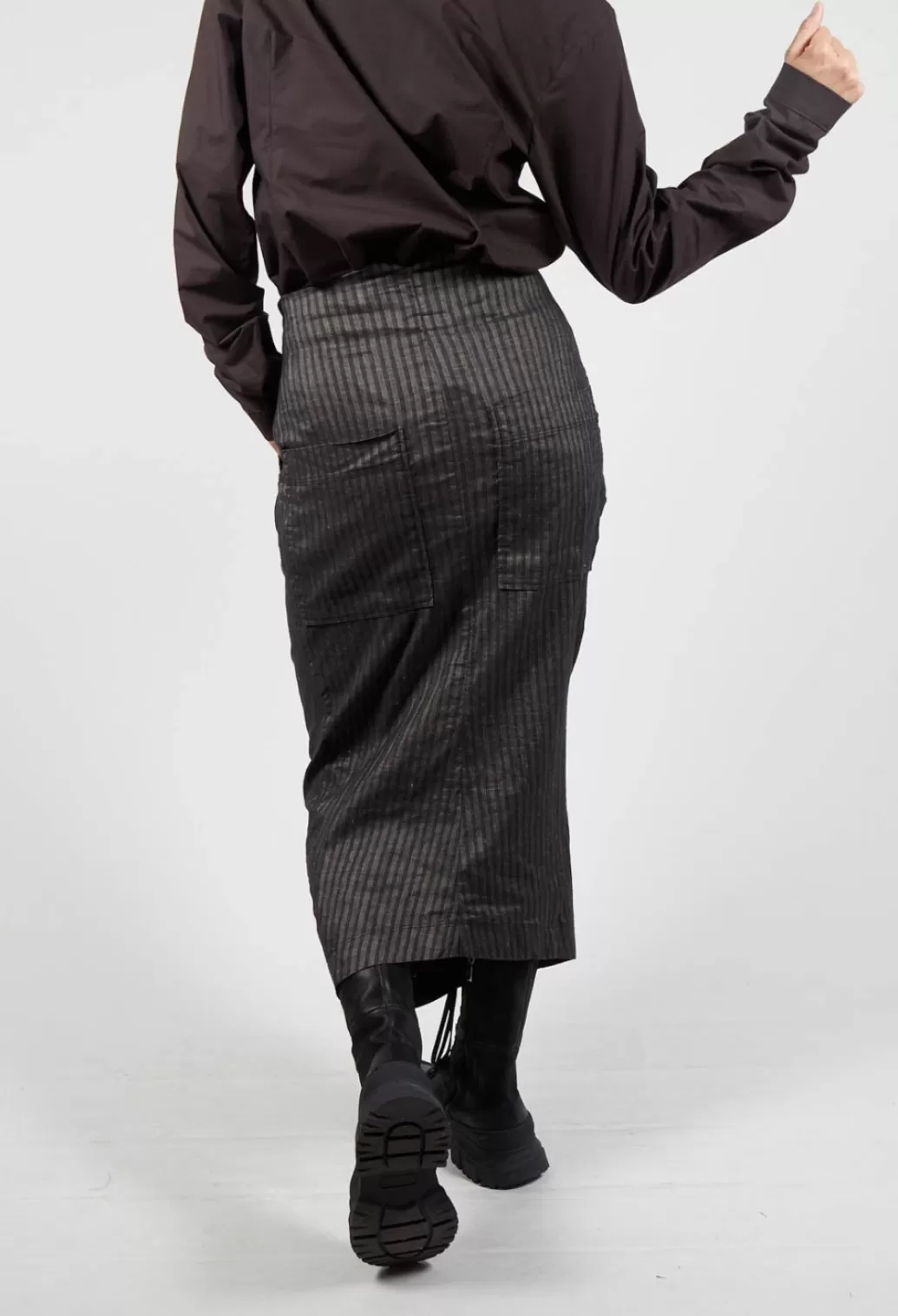 Skirts^Rundholz Mainline Midi Pencil Skirt In Cappuccino Stripe