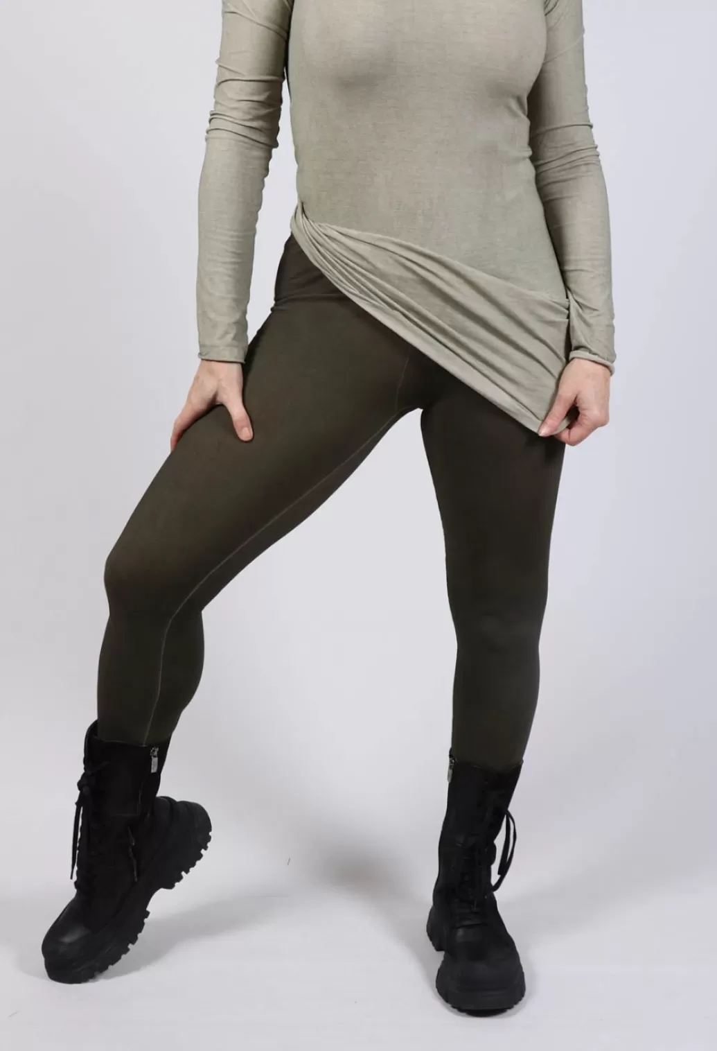 Leggings^Rundholz Dip Midrise Leggings In Khaki Cloud