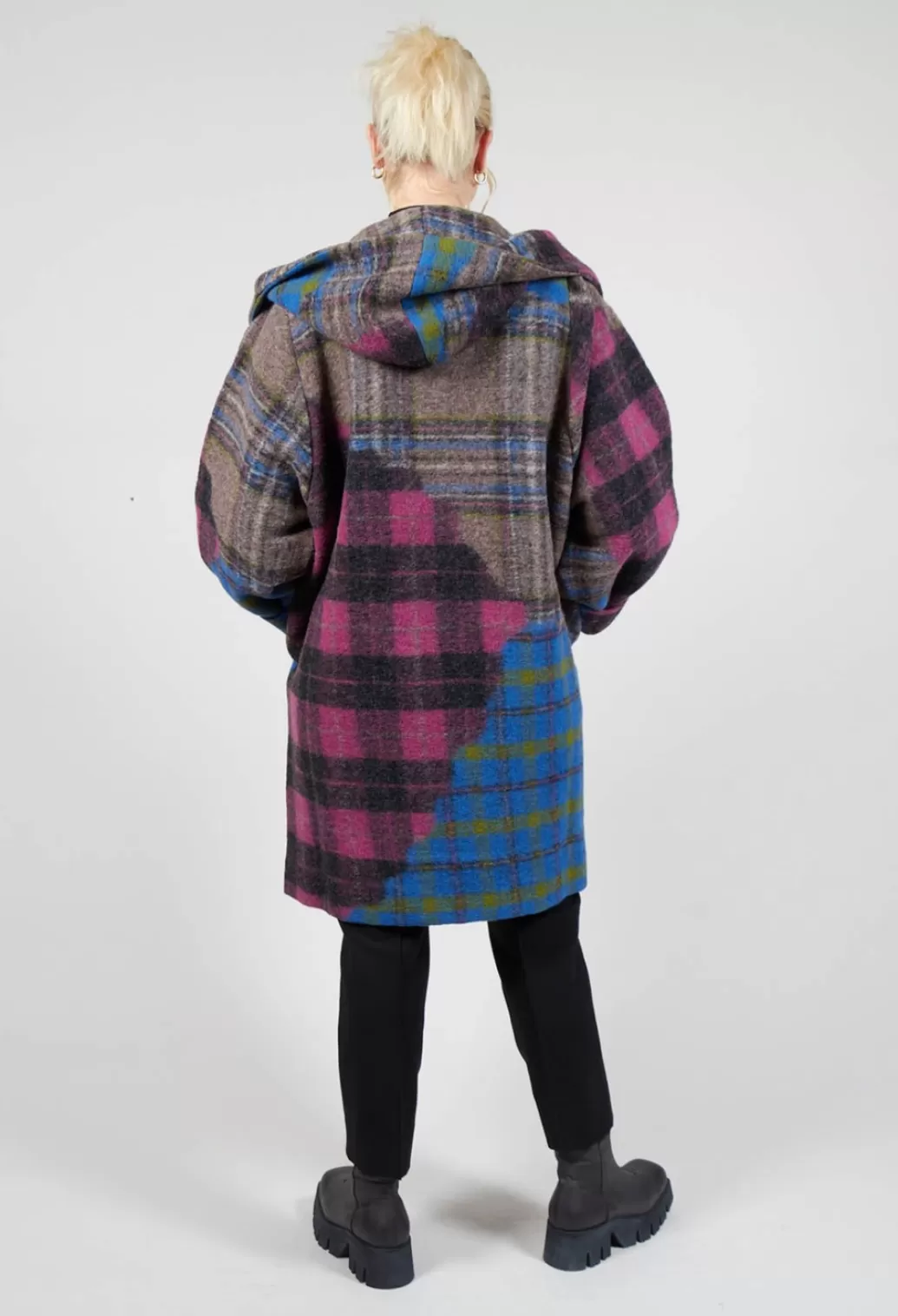 Coats^Aino Multi Plaid Duffle Coat