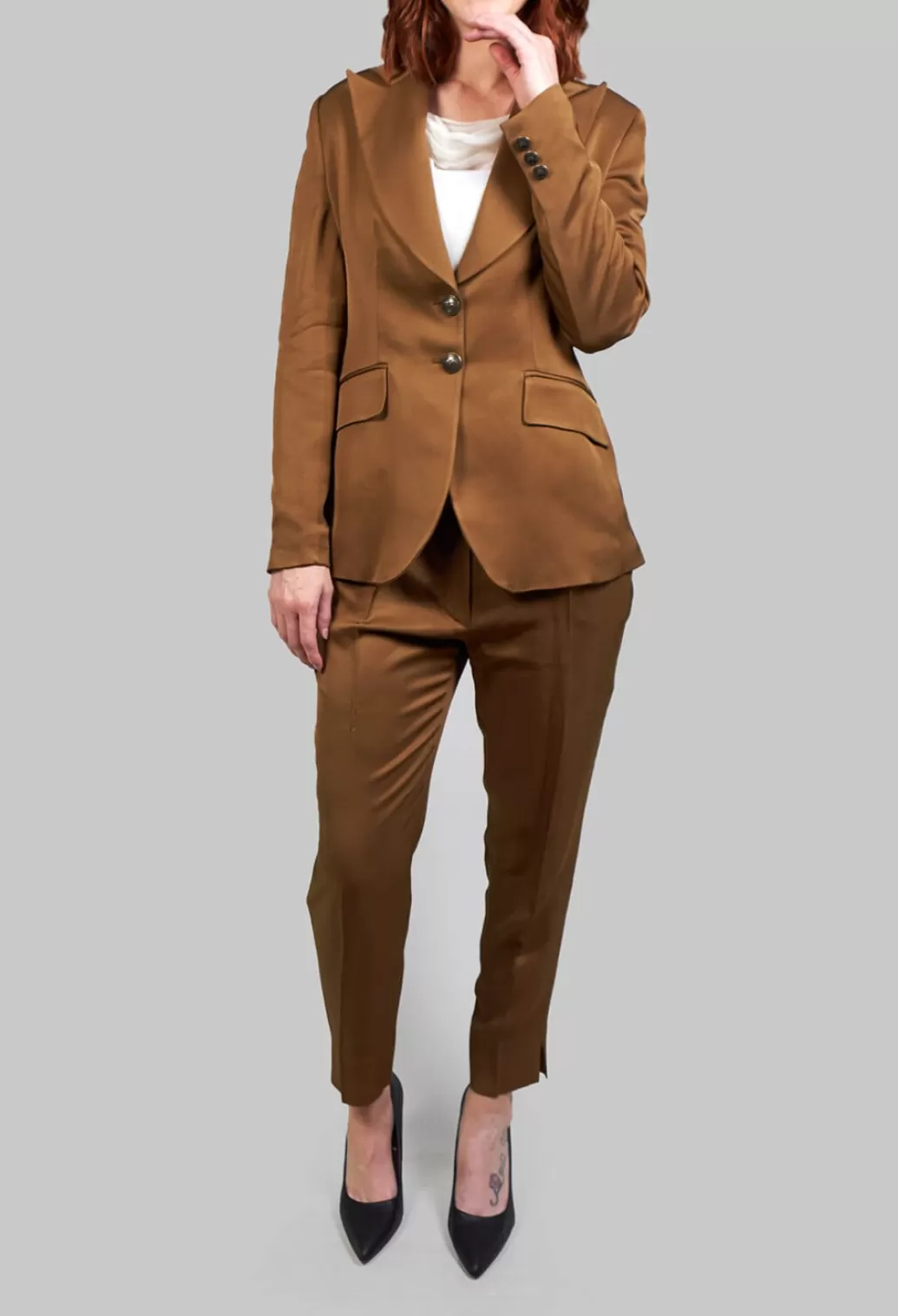 Jackets^T.ba Notched Lapel Blazer In Rust