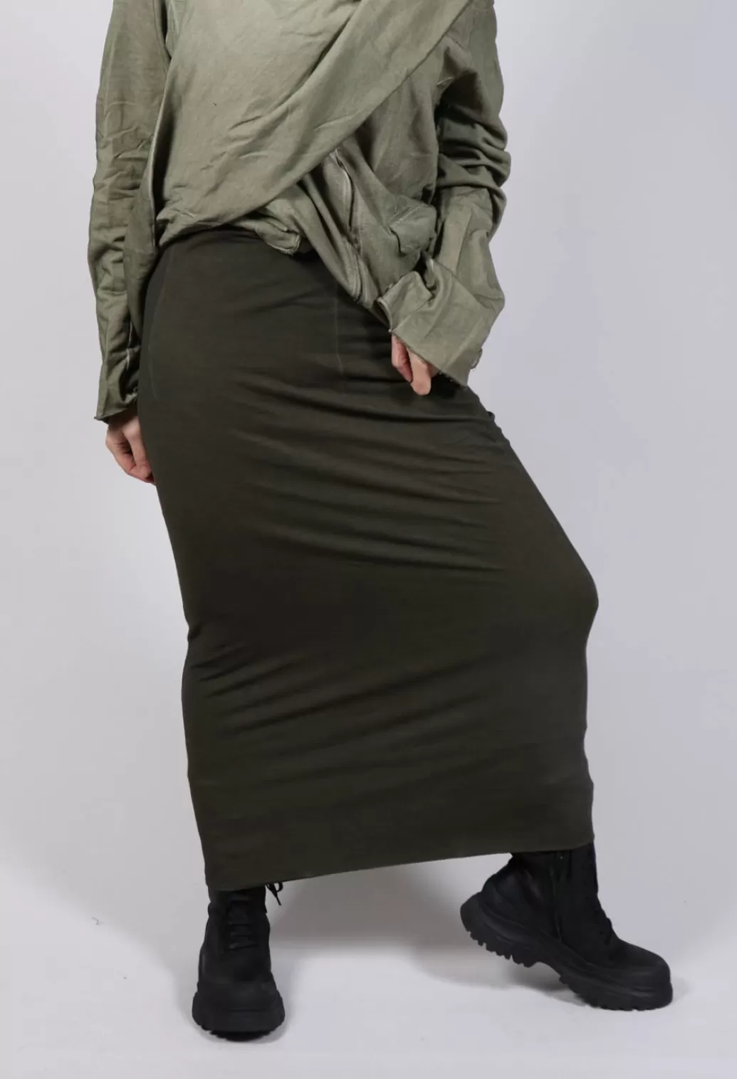 Skirts^Rundholz Dip Ombre Midi Skirt In Khaki Cloud