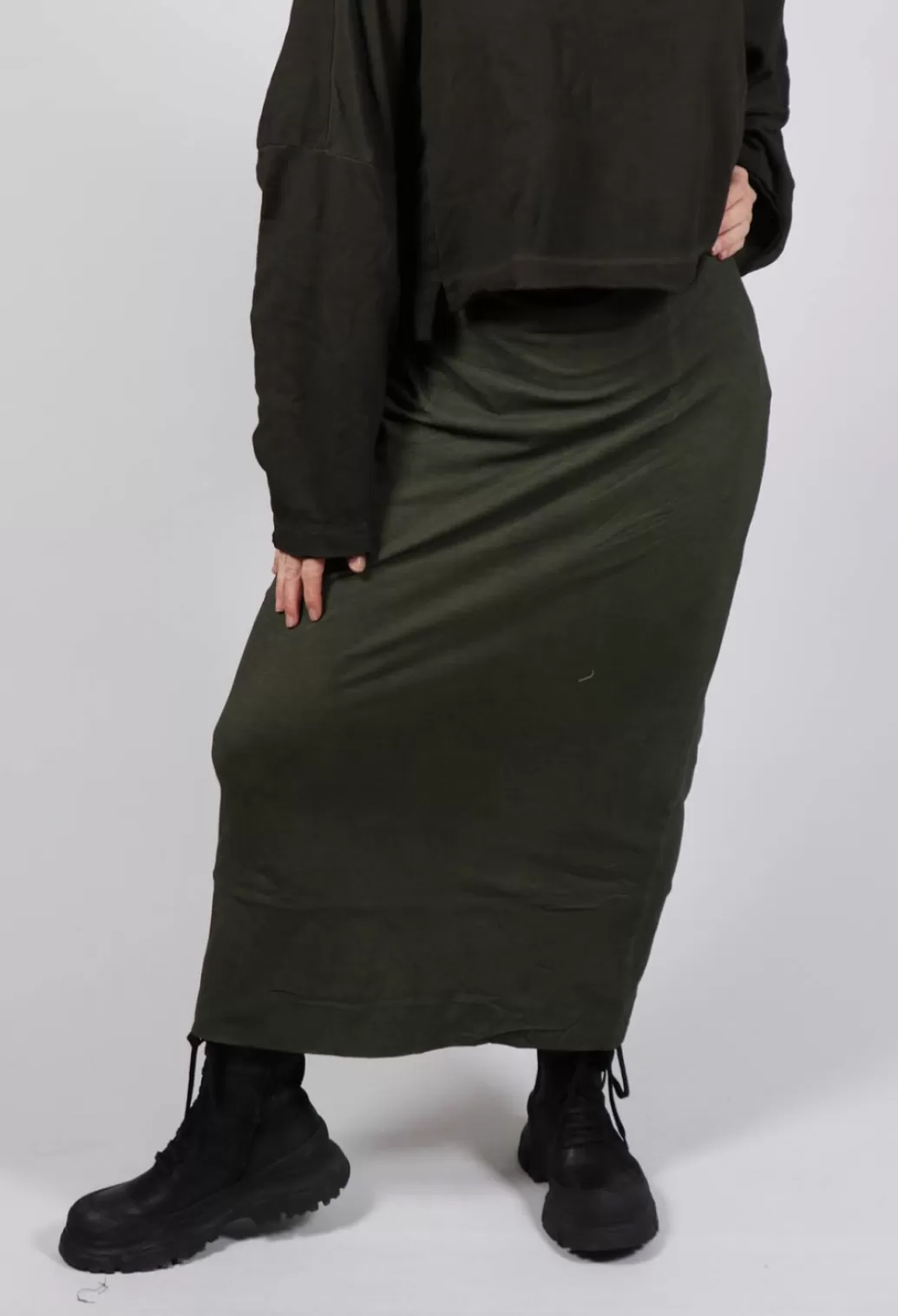 Skirts^Rundholz Dip Ombre Midi Skirt In Olive Cloud