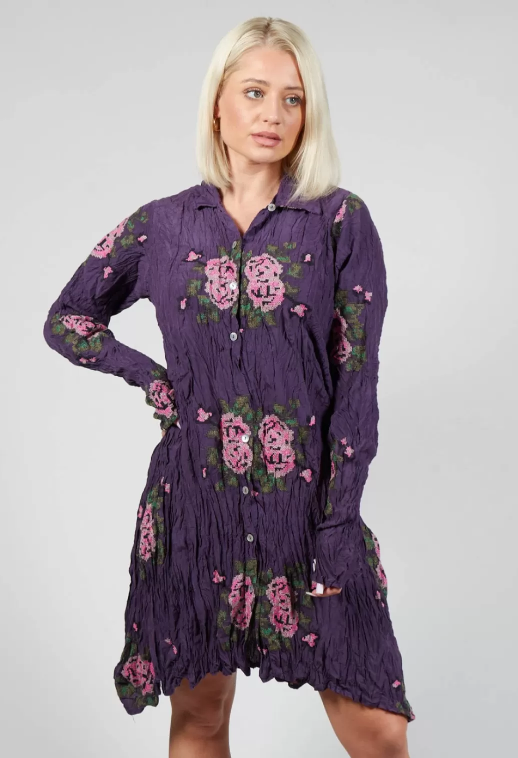 Dresses^Privatsachen Origihell Crinkled Shirt Dress In Eisenbahn Purple