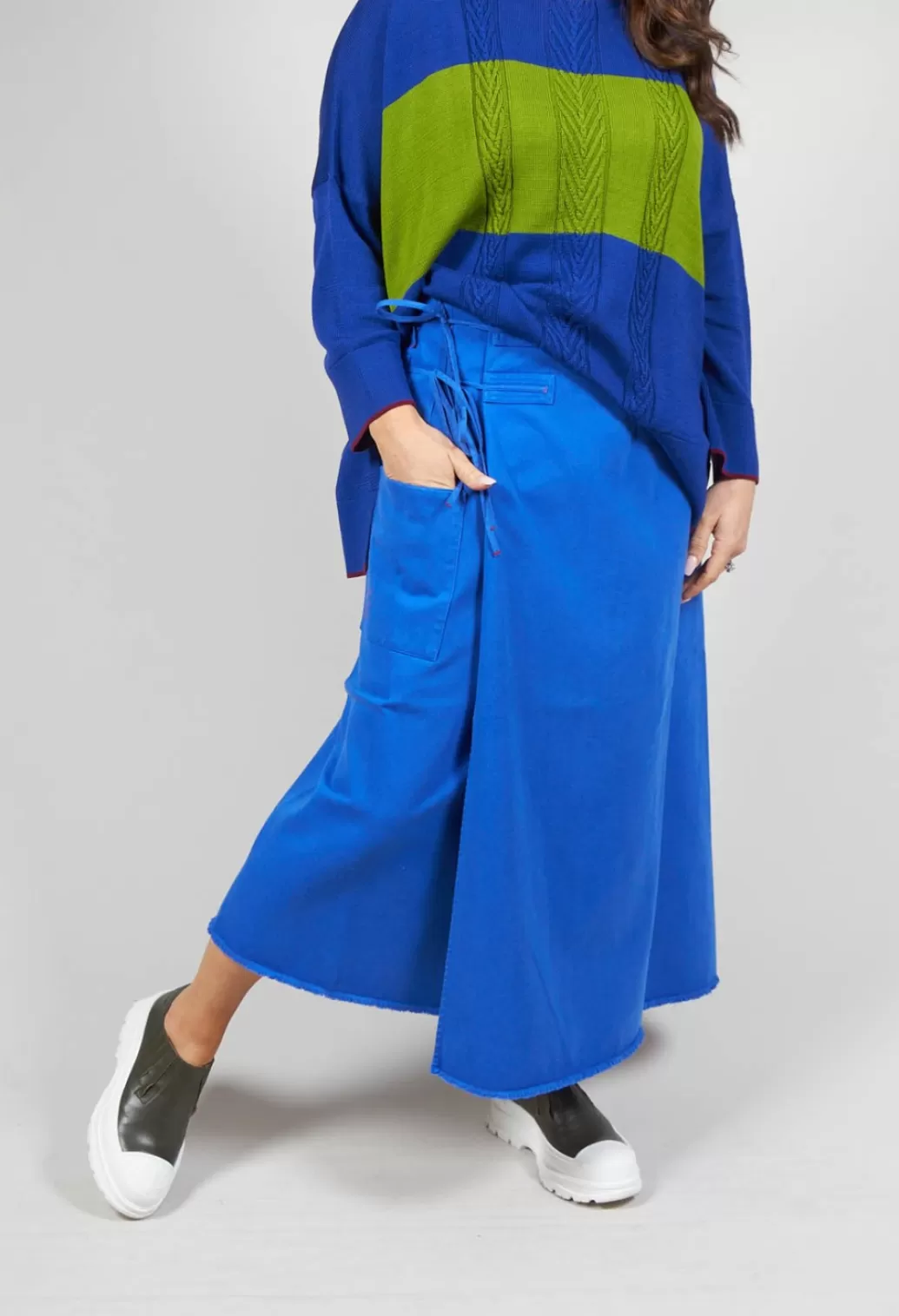 Skirts^Traces of Me Overlap Twill Skirt In Amparo Blue