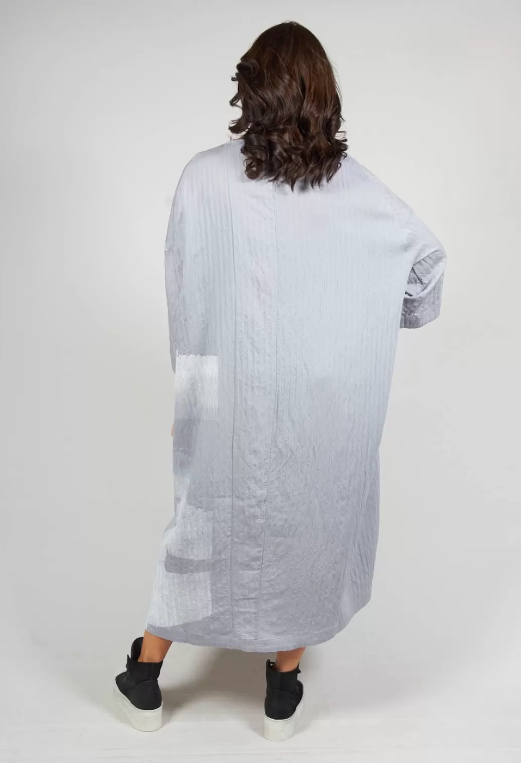 Dresses^Moyuru Oversized Dress With Three Quarter Length Sleeves In Grey Print
